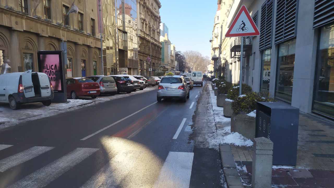Protest biciklista povodom ukidanja biciklističke staze u Uzun Mirkovoj ulici